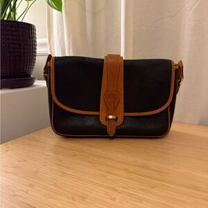 Vintage Dooney & Burke Black and Tan leather crossbody bag